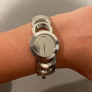 Women’s Movado silver mirror face watch one size